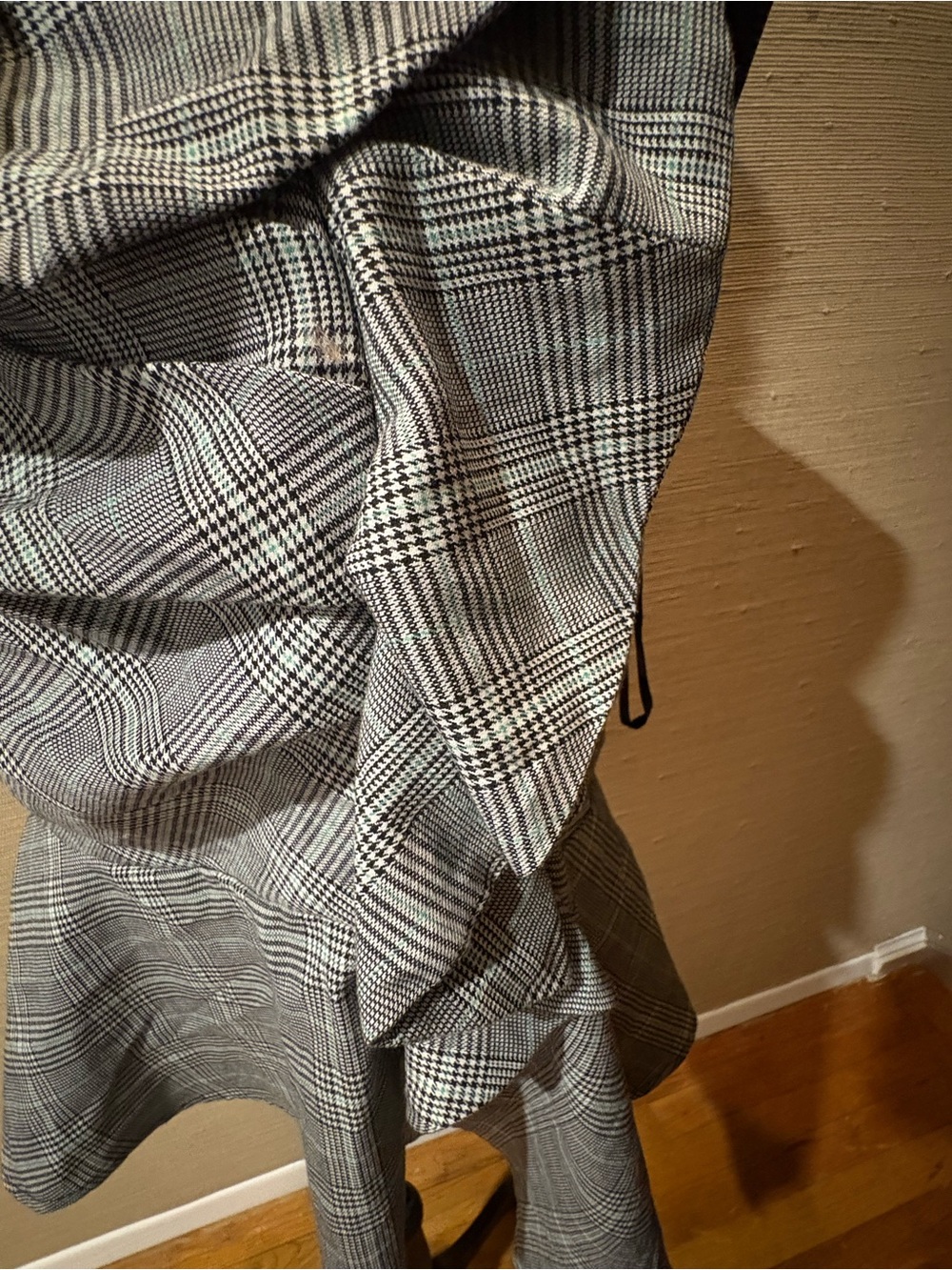 Eloquii Gray Plaid One-Shoulder Ruffle Dress - Picture 3 of 4